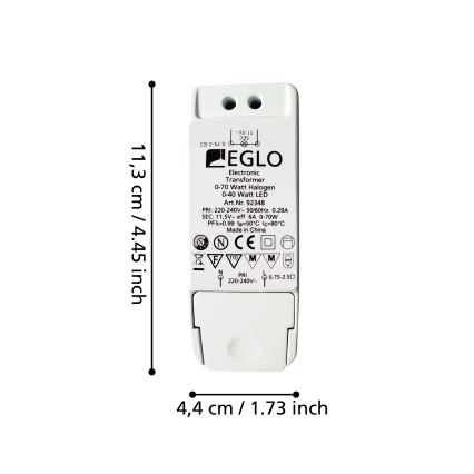 Eglo - Trasformatore elettrico 70W/230V/11.5V AC