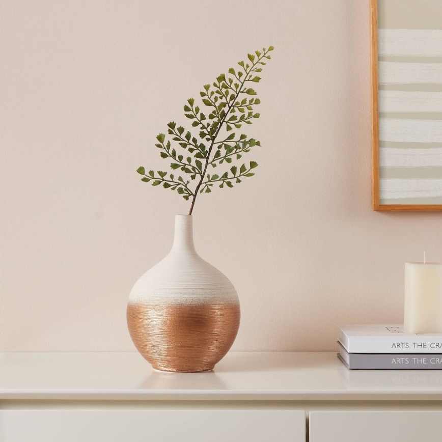 Eglo - Vaso in ceramica 22x16 cm bianco/oro