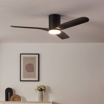 Eglo - Ventilatore da soffitto dimmerabile a LED/17W/230V Ø 132 cm nero + telecomando