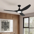 Eglo - Ventilatore da soffitto LED/20W/230V 3000/4000/5000K Ø 132 cm nero + telecomando