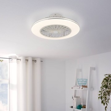 Eglo - Ventilatore da soffitto LED dimmerabile 3xLED/12,6W/230V Ø 55 cm bianco + telecomando