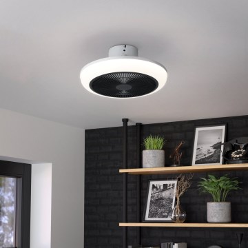 Eglo - Ventilatore da soffitto LED dimmerabile 3xLED/8,5W/230V 2700-6500K Ø 45,5 cm nero + telecomando