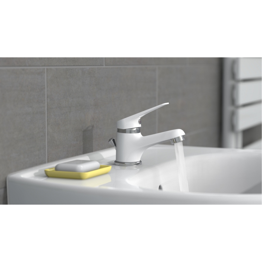 Eisl NI075SCR - Rubinetto per lavabo SPEED bianco/cromato lucido