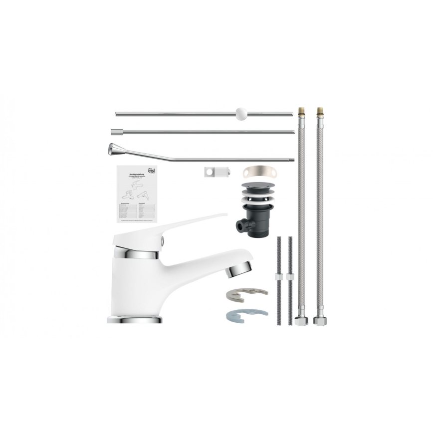 Eisl NI075SCR - Rubinetto per lavabo SPEED bianco/cromato lucido