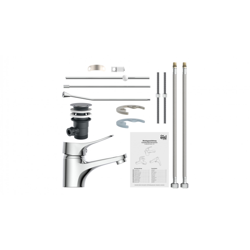 Eisl NI075VECR - Miscelatore per lavabo + piletta con troppopieno VERONA, cromo lucido