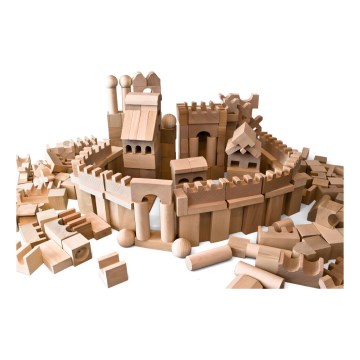 EkoToys - Blocchi di legno naturali 220 pezzi