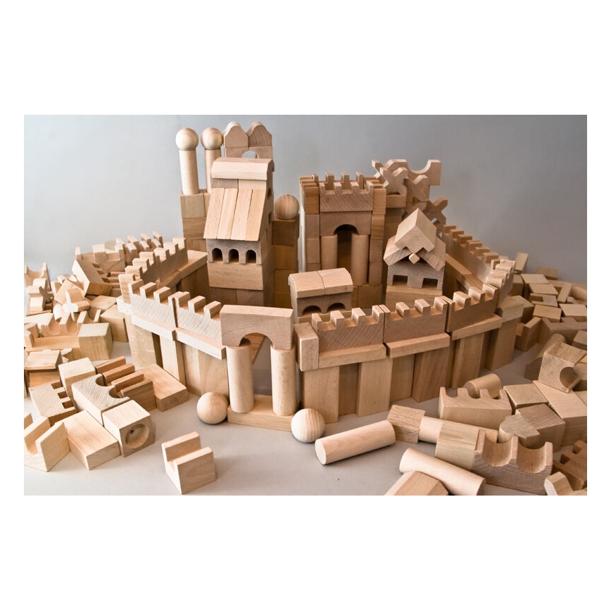 EkoToys - Blocchi di legno naturali 220 pezzi