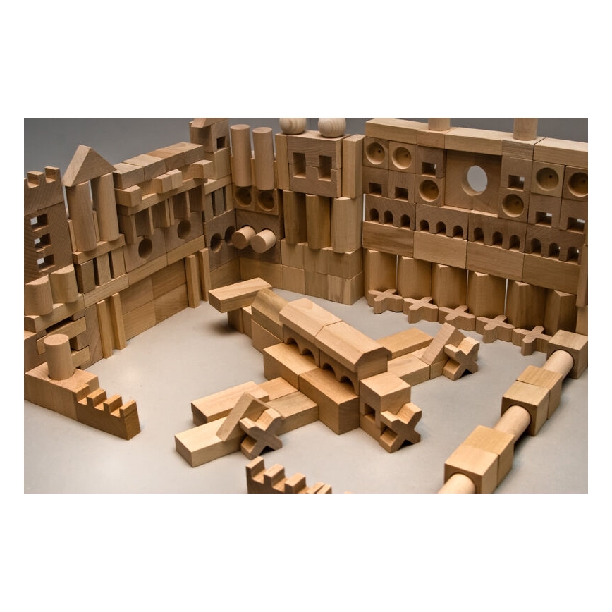 EkoToys - Blocchi di legno naturali 220 pezzi