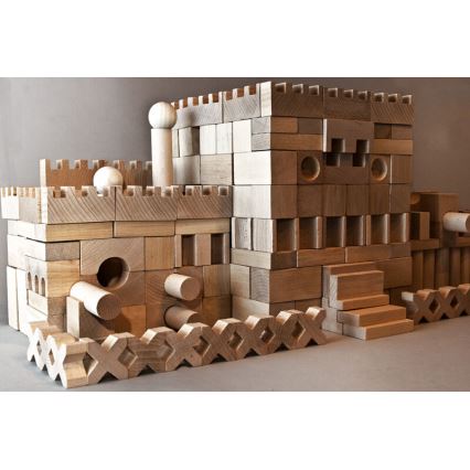 EkoToys - Blocchi di legno naturali 220 pezzi