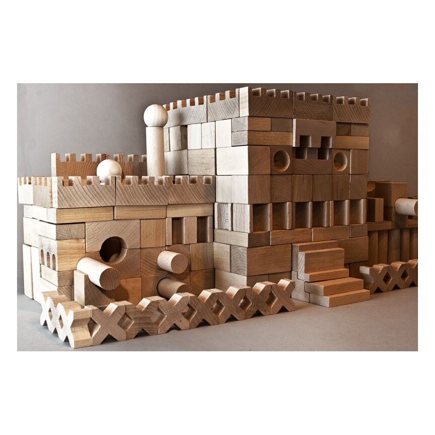 EkoToys - Blocchi di legno naturali 220 pezzi