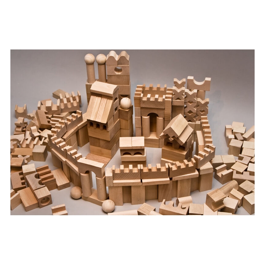 EkoToys - Blocchi di legno naturali 220 pezzi