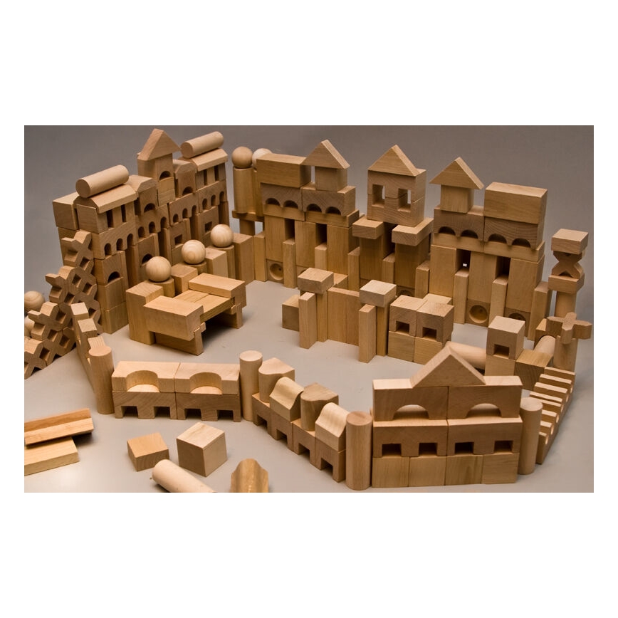 EkoToys - Blocchi di legno naturali 220 pezzi