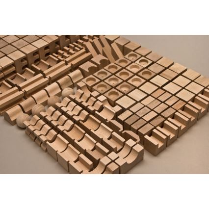 EkoToys - Blocchi di legno naturali 220 pezzi