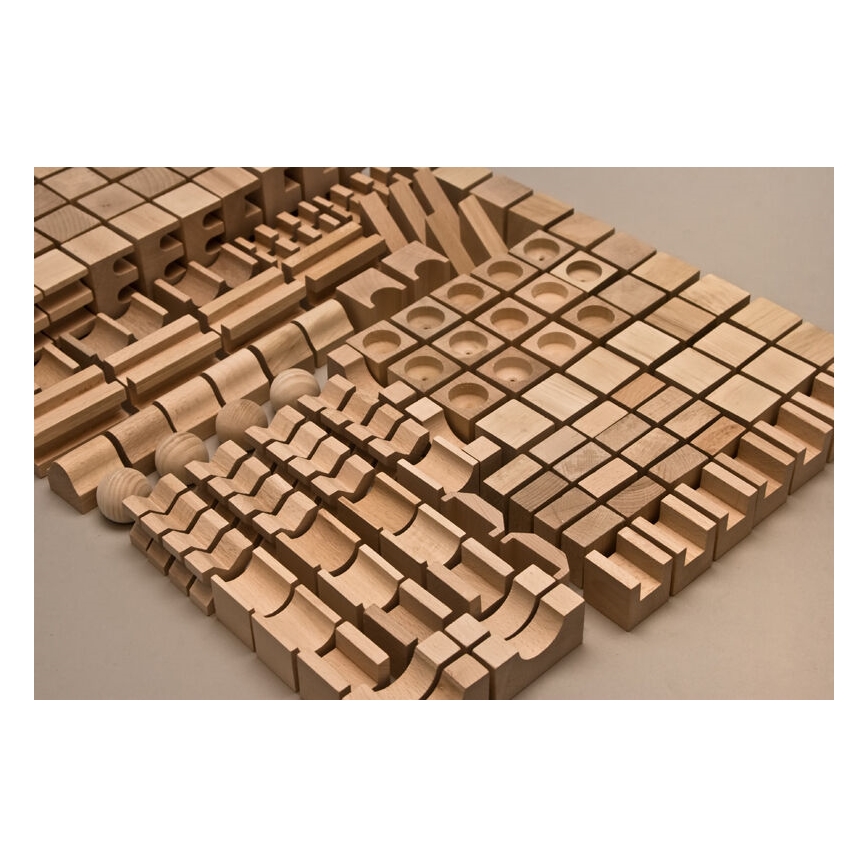 EkoToys - Blocchi di legno naturali 220 pezzi