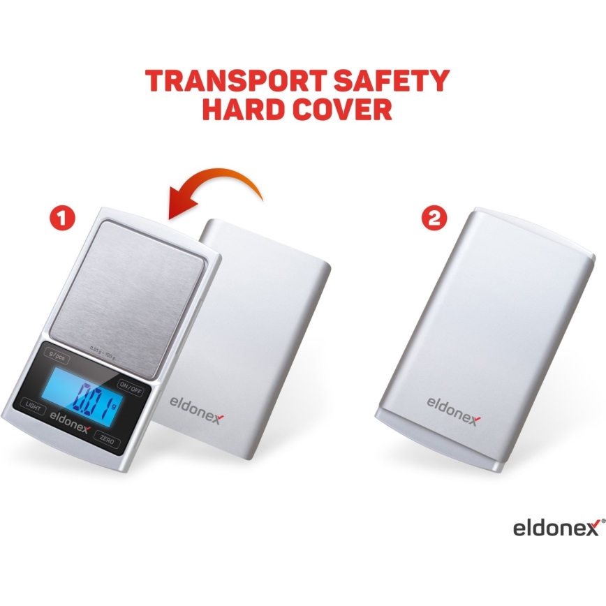 ELDONEX EKS-4040-SL - Bilancia di alta precisione 2xCR2032 argento