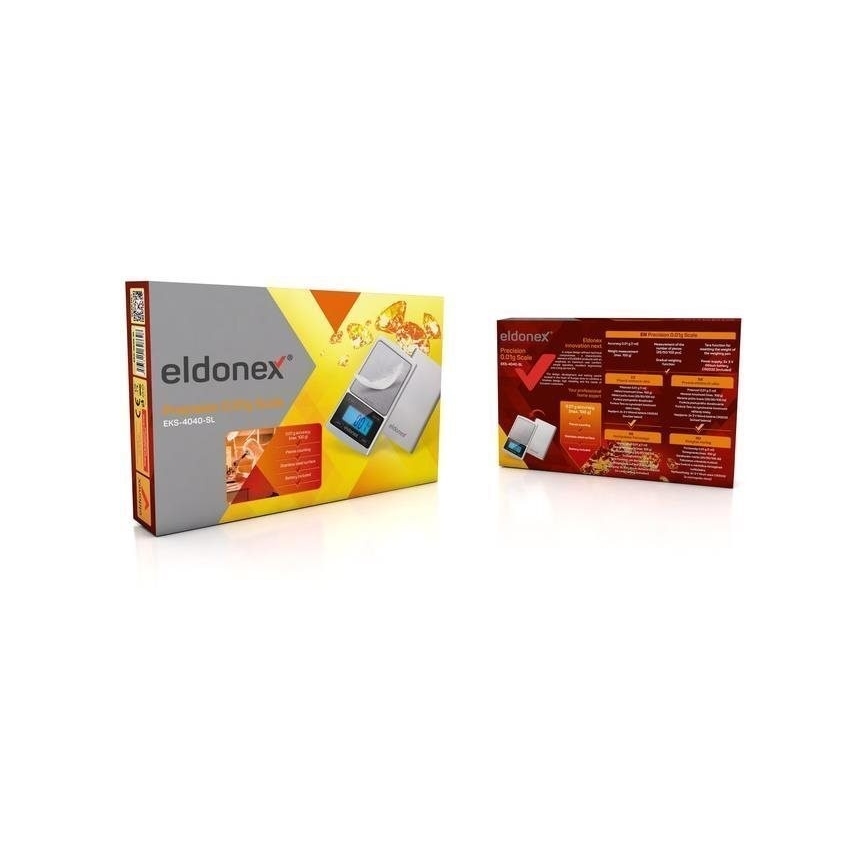 ELDONEX EKS-4040-SL - Bilancia di alta precisione 2xCR2032 argento
