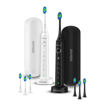 ELDONEX ETB-1010-BW - Confezione da 2 spazzolini sonici SonicPro DuoPack IPX7 nero + bianco