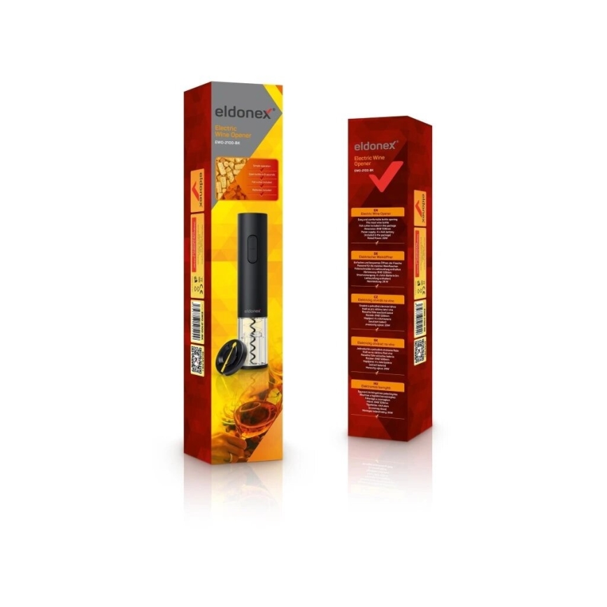 ELDONEX EWO-2100-BK - Apribottiglie elettrico 4xAA nero
