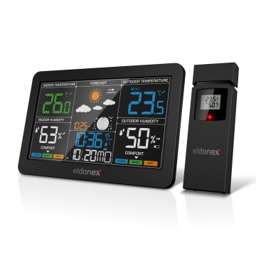 ELDONEX EWS-1010-BK - Stazione meteo con display LCD 2xAAA nero