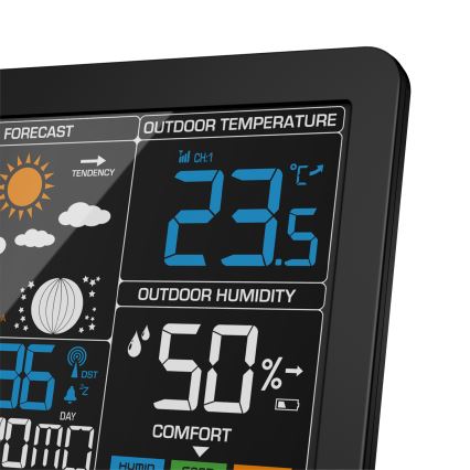 ELDONEX EWS-1010-BK - Stazione meteo con display LCD 2xAAA nero