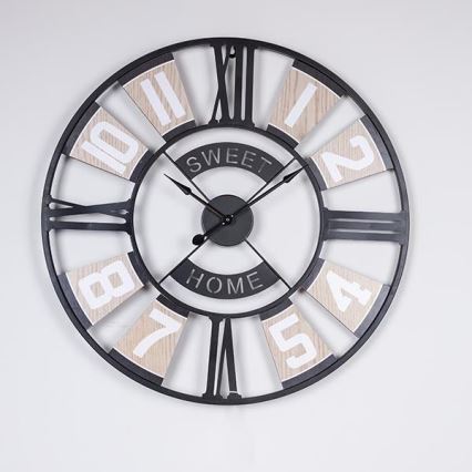 Elegante orologio da parete 1x AA, Ø 60 cm, nero/beige