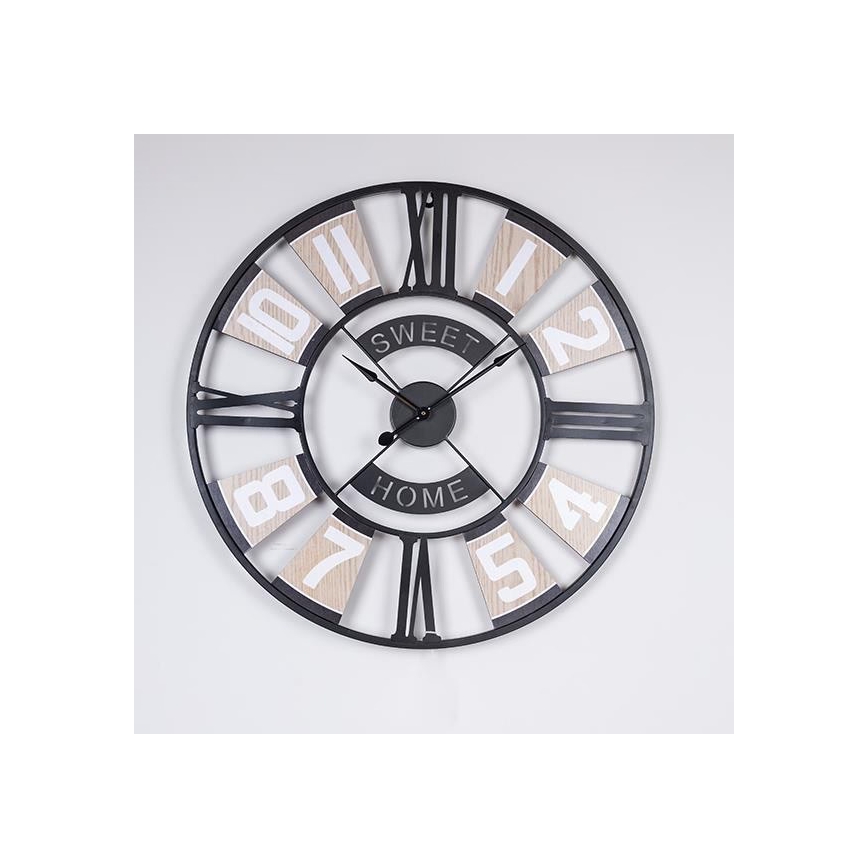 Elegante orologio da parete 1x AA, Ø 60 cm, nero/beige