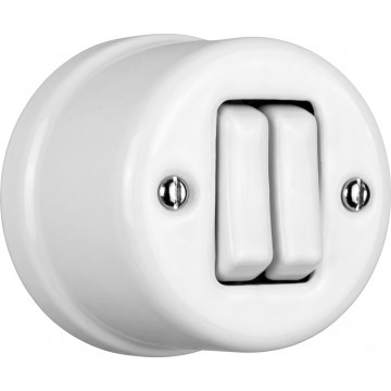 Elhard - Comando per veneziane in ceramica stile retrò, bianco