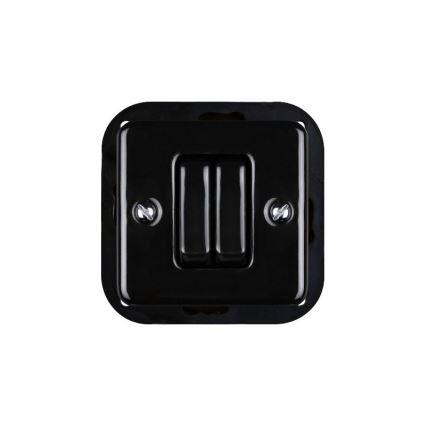 Elhard - Comando per veneziane in ceramica stile retrò con placca, nero