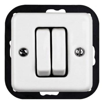 Elhard - Comando retrò in ceramica per veneziane senza cornice, bianco