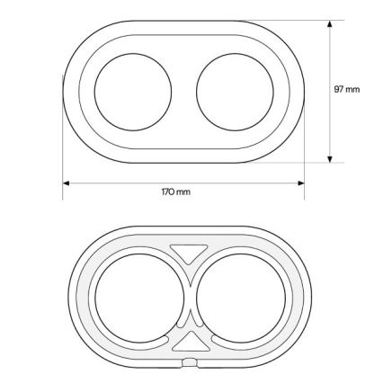 Elhard - Cornice da parete in ceramica retrò doppia nera