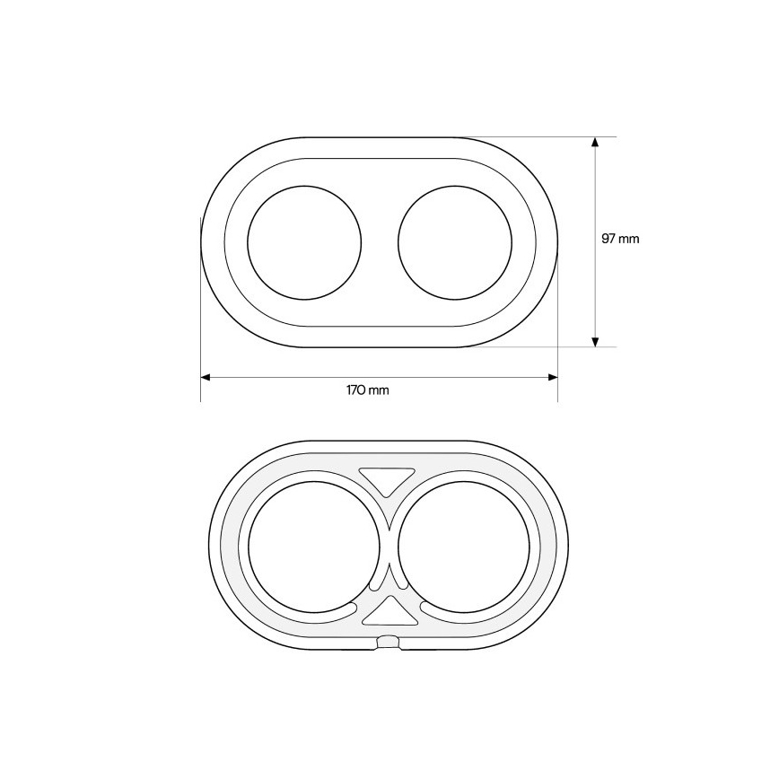 Elhard - Cornice da parete in ceramica retrò doppia nera