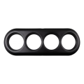 Elhard - Cornice da parete in ceramica stile retrò, quadrupla, nera