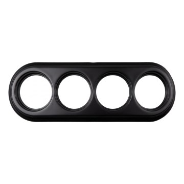 Elhard - Cornice da parete in ceramica stile retrò, quadrupla, nera