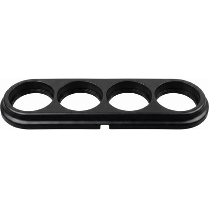 Elhard - Cornice da parete in ceramica stile retrò, quadrupla, nera