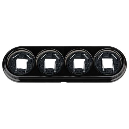 Elhard - Cornice da parete in ceramica stile retrò, quadrupla, nera