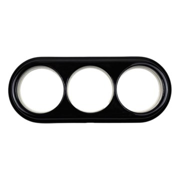 Elhard - Cornice da parete tripla in ceramica stile retrò, nera