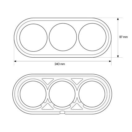 Elhard - Cornice da parete tripla in ceramica stile retrò, nera