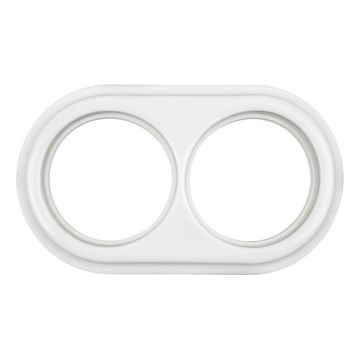 Elhard - Cornice doppia da parete in ceramica, stile retrò, bianca