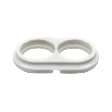 Elhard - Cornice doppia da parete in ceramica, stile retrò, bianca