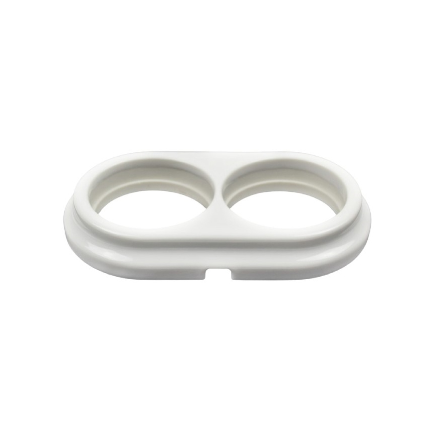 Elhard - Cornice doppia da parete in ceramica, stile retrò, bianca