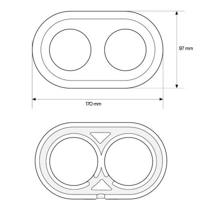 Elhard - Cornice doppia da parete in ceramica, stile retrò, bianca