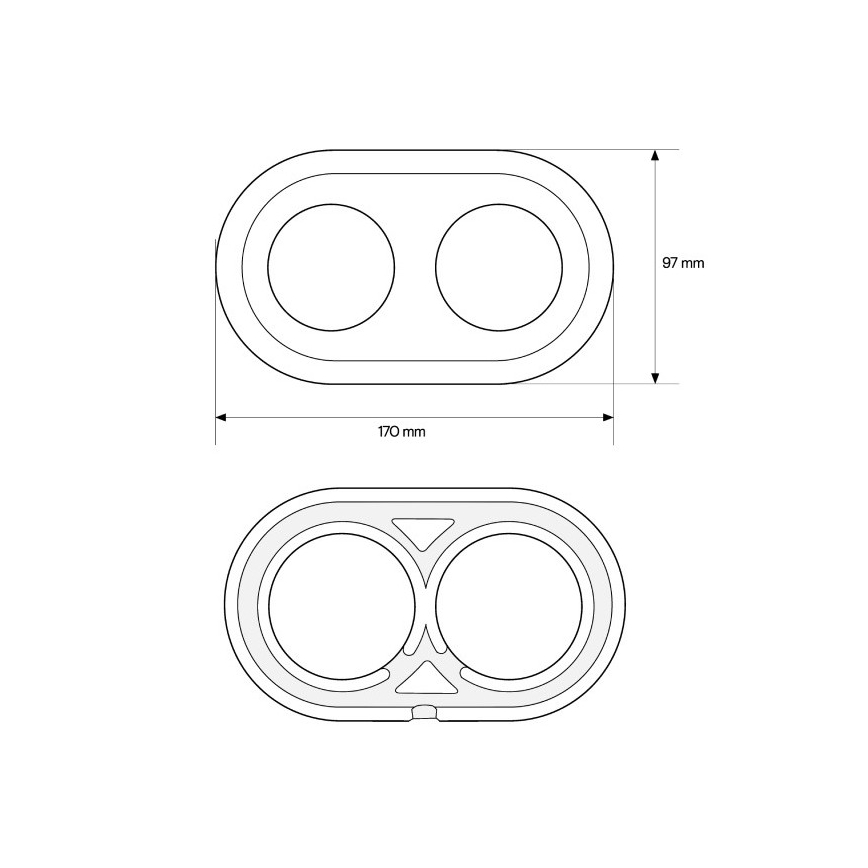 Elhard - Cornice doppia da parete in ceramica, stile retrò, bianca