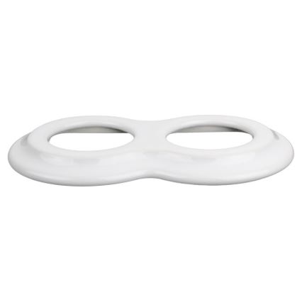 Elhard - Cornice doppia in ceramica retrò bianca