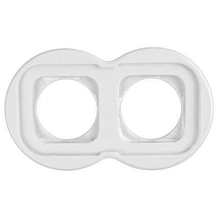 Elhard - Cornice doppia in ceramica retrò bianca