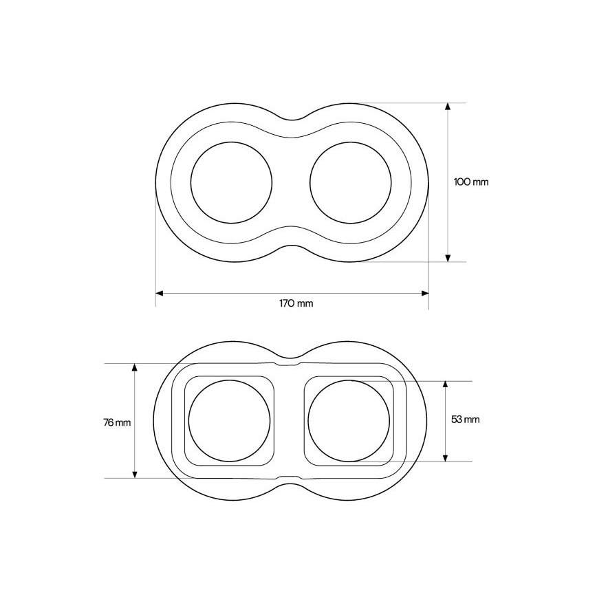 Elhard - Cornice doppia in ceramica retrò bianca