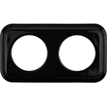 Elhard - Cornice doppia in ceramica retrò, nera