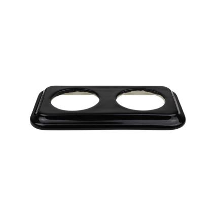 Elhard - Cornice doppia in ceramica retrò, nera