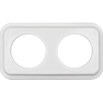 Elhard - Cornice doppia retrò in ceramica bianca