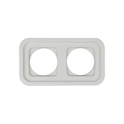 Elhard - Cornice doppia retrò in ceramica bianca