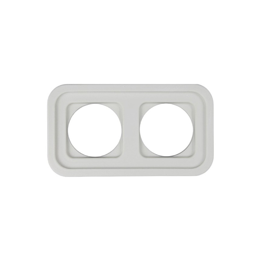Elhard - Cornice doppia retrò in ceramica bianca